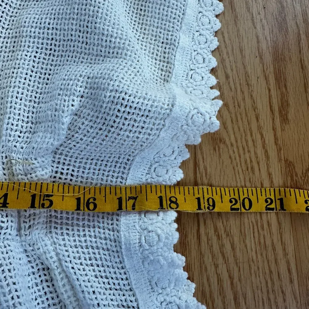 SeaSpice White Peruvian Cotton Crochet Swim Cover Up Dress M